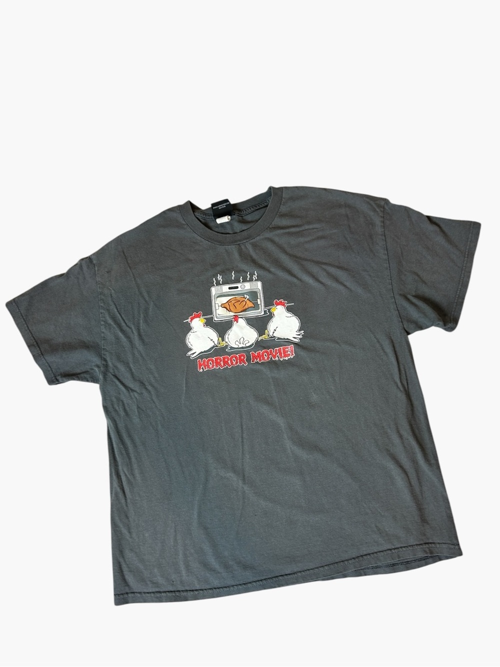 Horror Movie Chicken Graphic Tee XL Fits Large Funny Vintage Hybrid Apparel